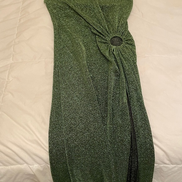 OSÉREE Lumière One-Shoulder Maxi Dress Green S/M - Brand new! (never worn) - Picture 2 of 7